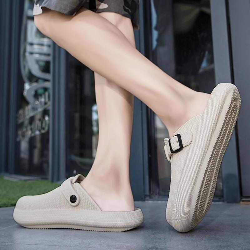 Couple Slippers Soft Feet Comfortable Outdoor Beach Leisure Trend Design Beige Large Size 36-45 Zapatillas Hombre Zapatillas