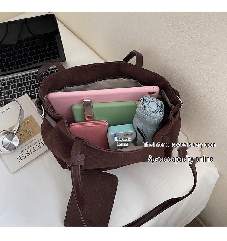 Women's Retro Matte Deerskin Tote - Large Capacity Versatile Shoulder Bag