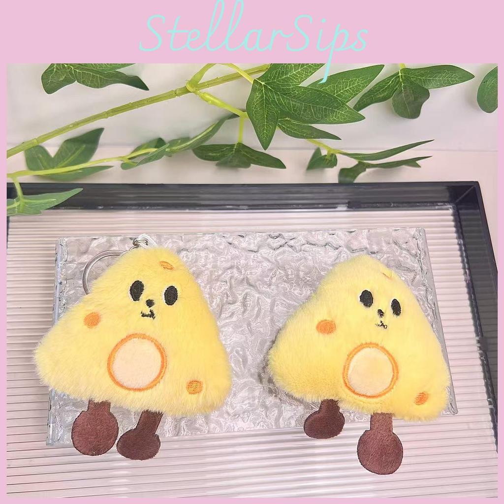 Charming Plush Cheese Keychain Ideal For Bag Decoration And Student Accessories