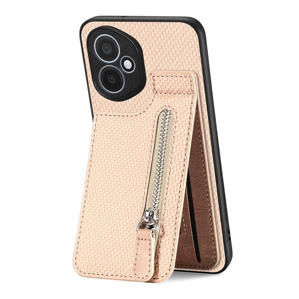 Pro Honor 400 5G (Globální) Kožené pouzdro Zadní kryt na telefon se zipovou kapsou na karty a stojánkem