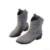 Elegante minimalistische Damenstiefel neue Herbst Winter modische vielseitige dicker Absatz runde Zehenpartie mittelhoher Schaft Retro Damenstiefel