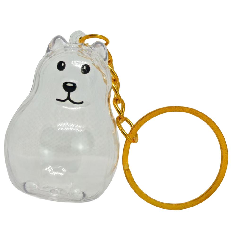 Clear Pet Hair Memorial Keychain Keepsakes For Dog Lover Furs Collector Box Jewelry Honored Beloveds Pet Bag Charm Gift