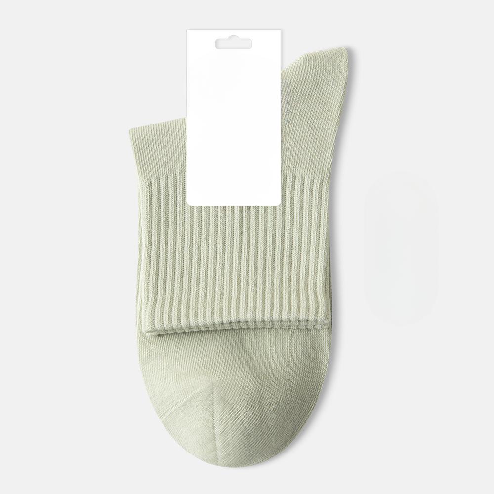 Female Spring and Summer Pure Cotton Anti Sweat Absorbable Breathable Boneless Tube Socks