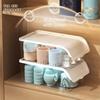Dustproof Tea Set Storage Box Clamshell Design Clear Storage Container  Cabinet Organization