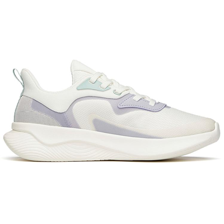 New Anta Running Collection Cushioning Anti Slip And Wear Resistant Low Top Running Shoes Women's White Purple 922145564-1