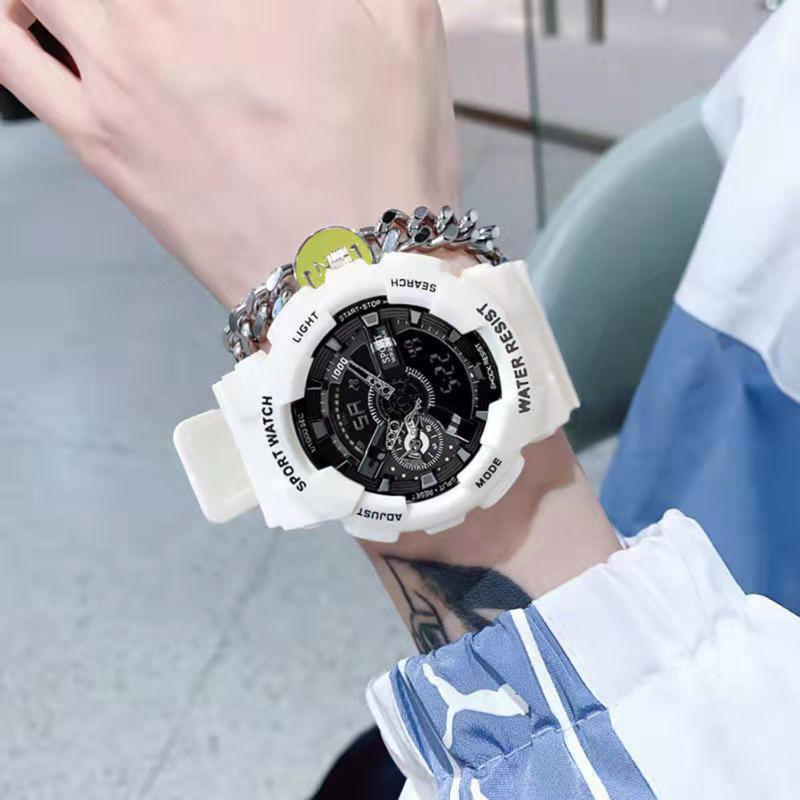 Men Electronic Watch Luxury Waterproof Multi-functional Luminous Sports Wrist Watch With Pu Leather