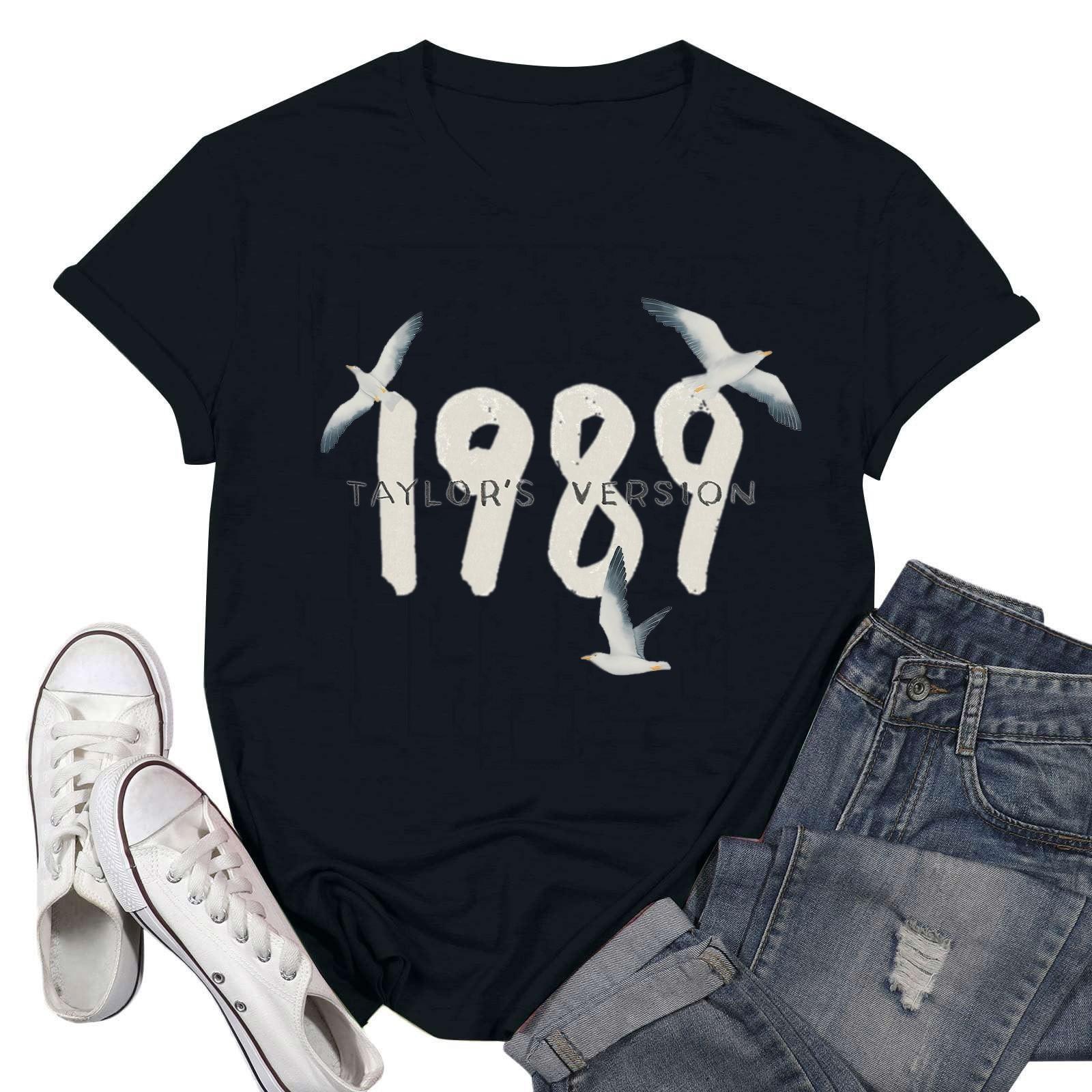 

Women s Fashion Casual Round Neck Short Sleeve T-Shirt Letter Printed Top M