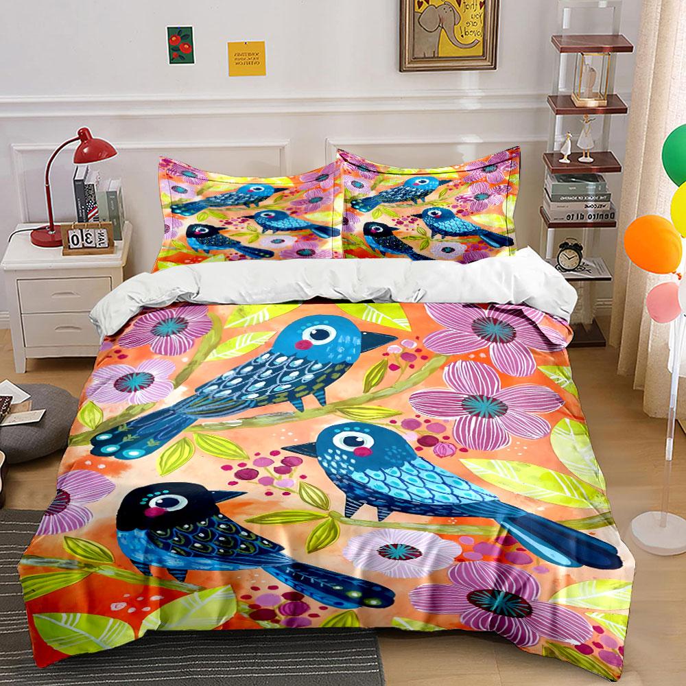 

Blue birds, pink flowers. Bedding sets Duvet cover sets Duvet covers Pillowcases(1 * Duvet Cover 2 * Pillowcases, without duvet insert) 135x200cm