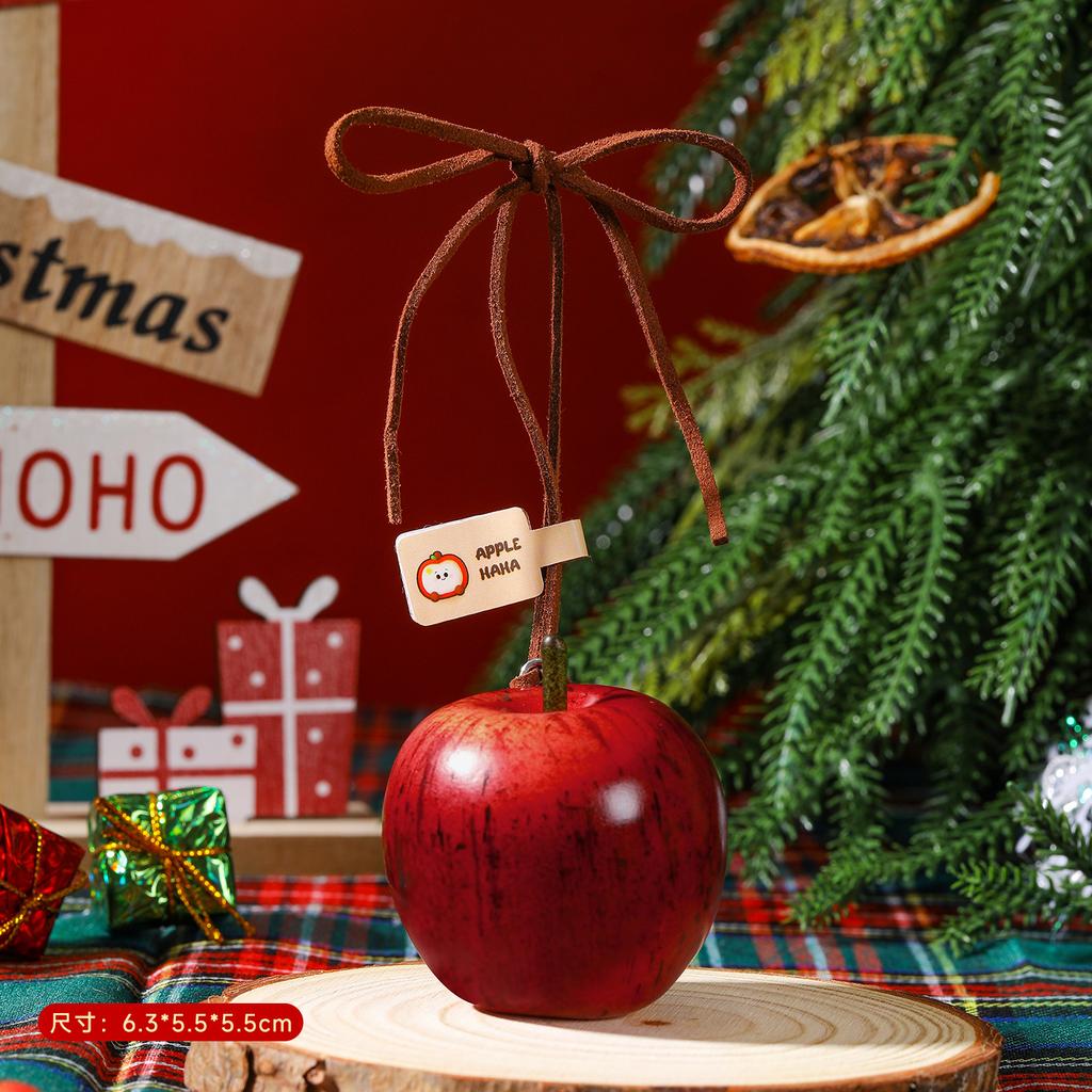 Christmas decorations 2025 Ping An Joy Apple Pendant Keychain Simulated Fruit Christmas Tree Pendant Xmas Navidad Gift