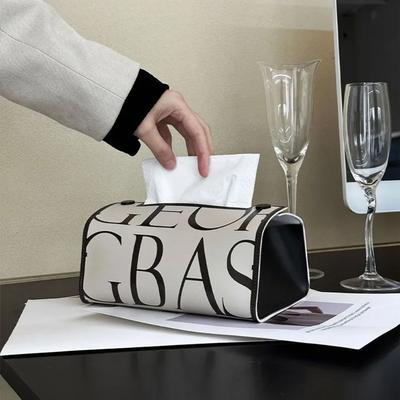 Tissue Box PU Leather Toilet Paper Dispenser Car Napkin Storage Case Towel Holder Table Decoration Office Desktop Accessories