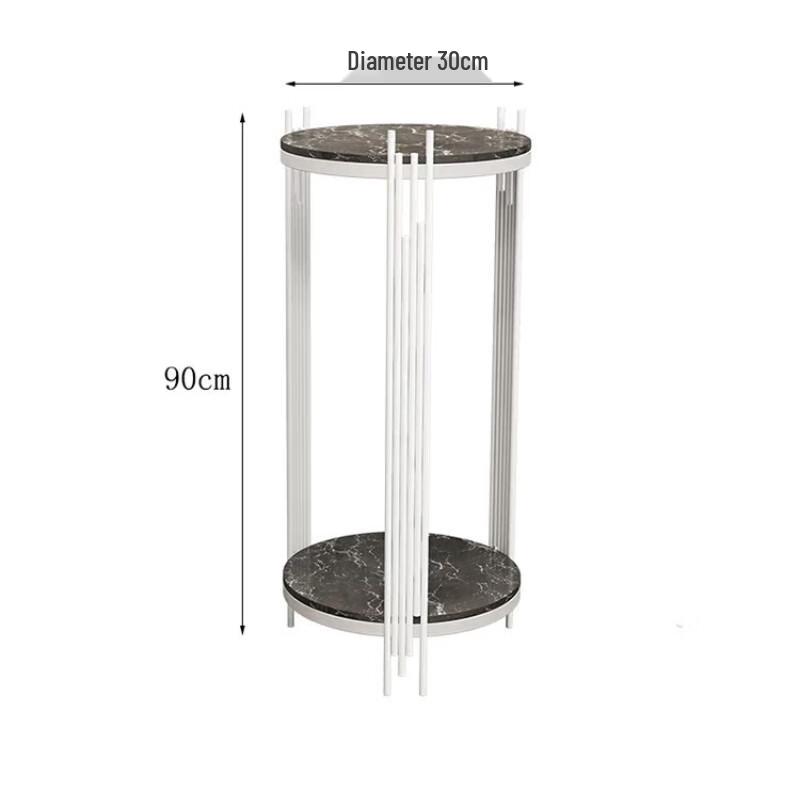Floor-Standing Flower Stand with Marble Top