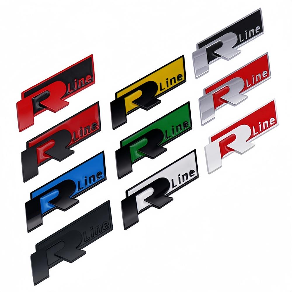 For Volkswagen For Volkswagen VW Rline R Polo Passat B5 B6 B7 Golf Jetta Touareg Bora CC 3D Car Grille Badge Side Decal Trunk Emblem Sticker zs0