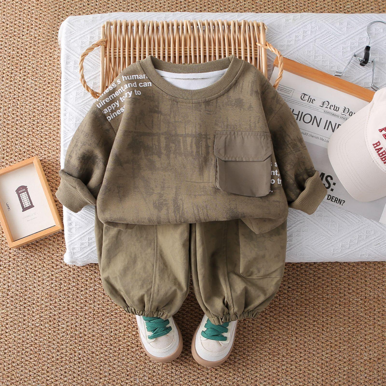 

Детский повседневный комплект с длинным рукавом, удобные наряды для повседневной носки 110