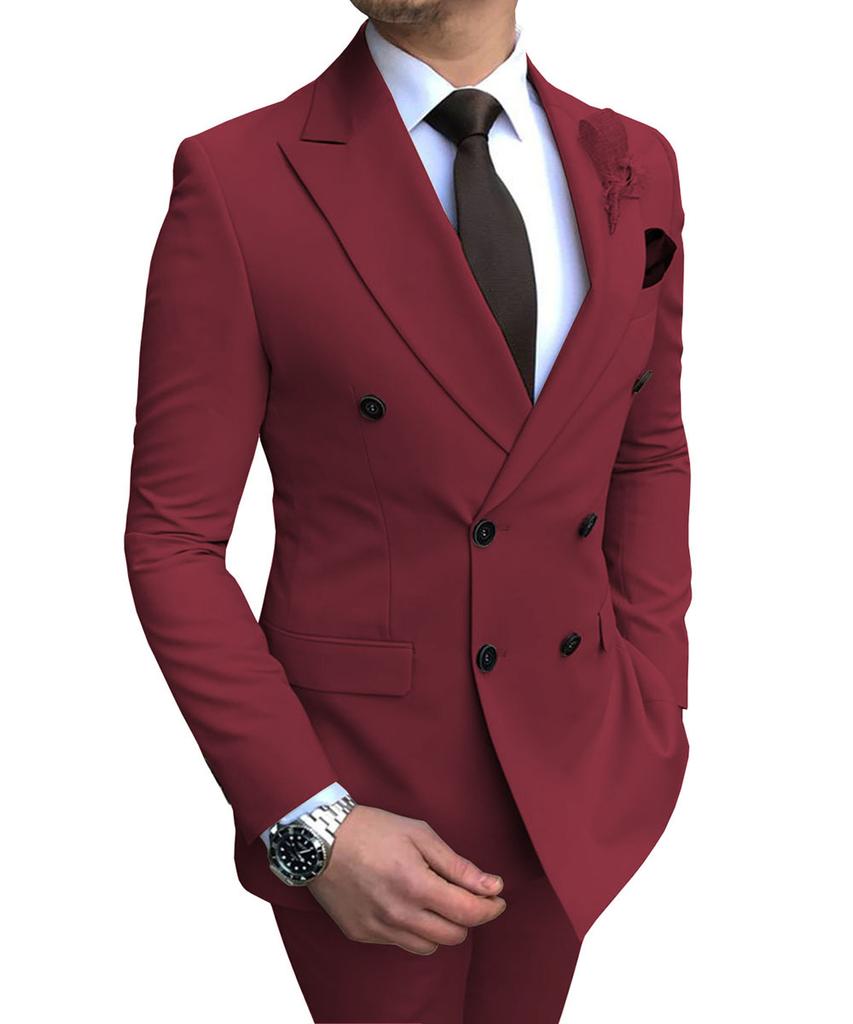 Pánský oblek Dvoudílný oblek Pánský oblek Dvouřadé zapínání Ležérní Business oblek Pánský