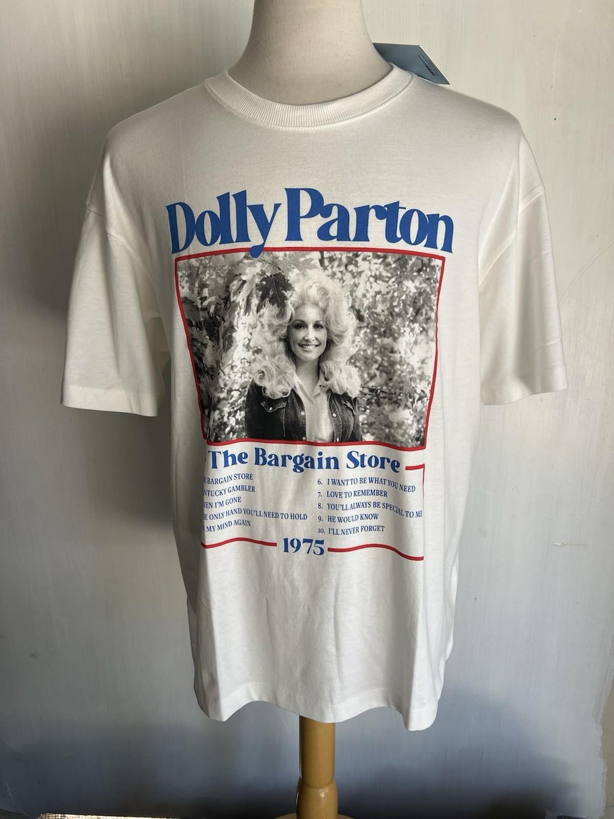 DOLLY PARTON (2024) Offizielles Unisex NWT  The Bargain Store 1975  T-Shirt Klein L gray