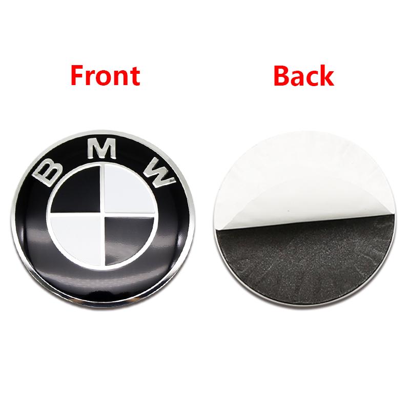BBKW7 4Pcs Classic Blue White Car Wheel Center Hub Cap Sticker Emblem Badge Decal For BMW E46 E90 F10 F30 G20 X3 X5 50th Anniversary