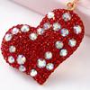 Women Rhinestone Keychain Sparkling Love Heart , Zinc Alloy Car Key Shaped Holder Ring, Handbags Backpacks Purse Charm Accessory, Gift for Chain