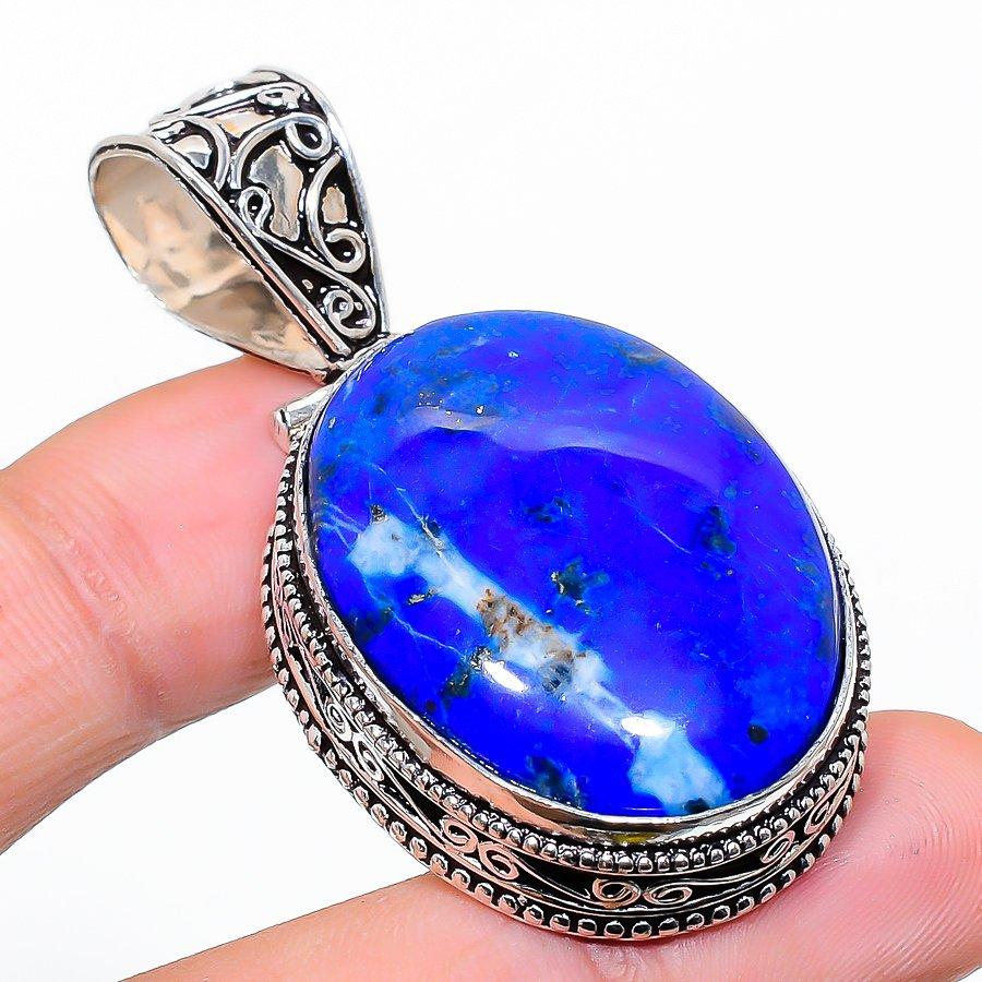 

Vintage Lapis Lazuli Gemstone Handmade Ethnic Jewelry Pendant 2.09 VR-3448