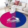 Colorado Avalanche Round Area Rug,Carpet Rug for Living Room Bedroom Sofa Playroom Decor,Non-slip Floor Mat