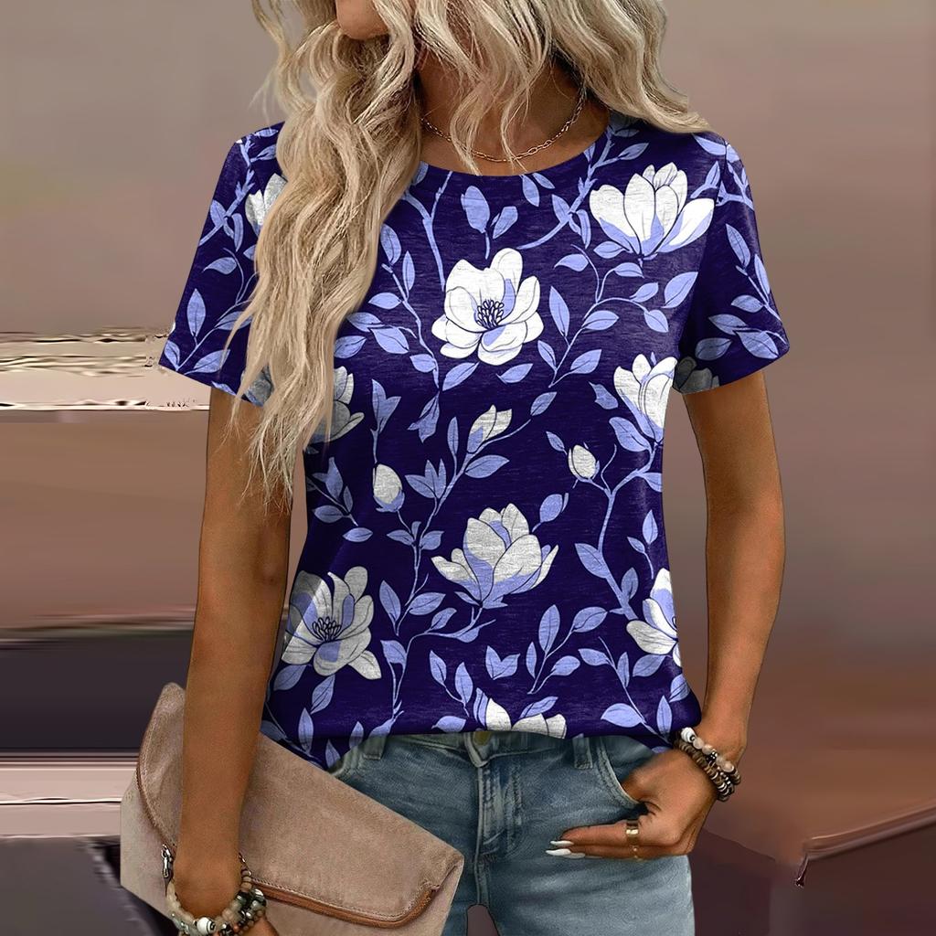 Women's Loose-Fit Fashionable Casual Printed T-Shirt