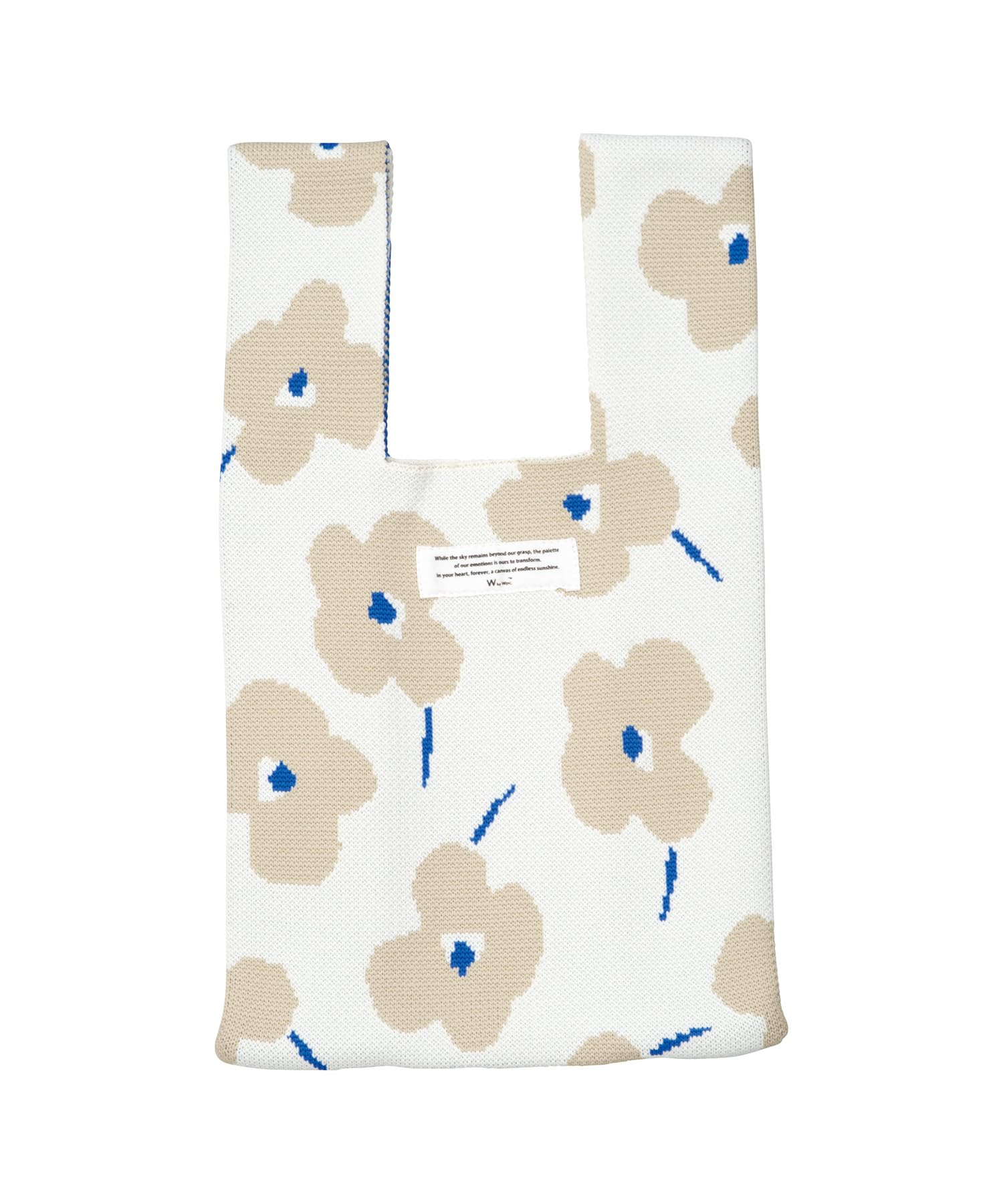 

[Wpc.] [2024] Patterns Knit Tote Bag, Merry Flower Off, Machine Washable, Women s, Floral Print, Stylish, Cute, Travel Mini Bag, Portable, Gusseted,