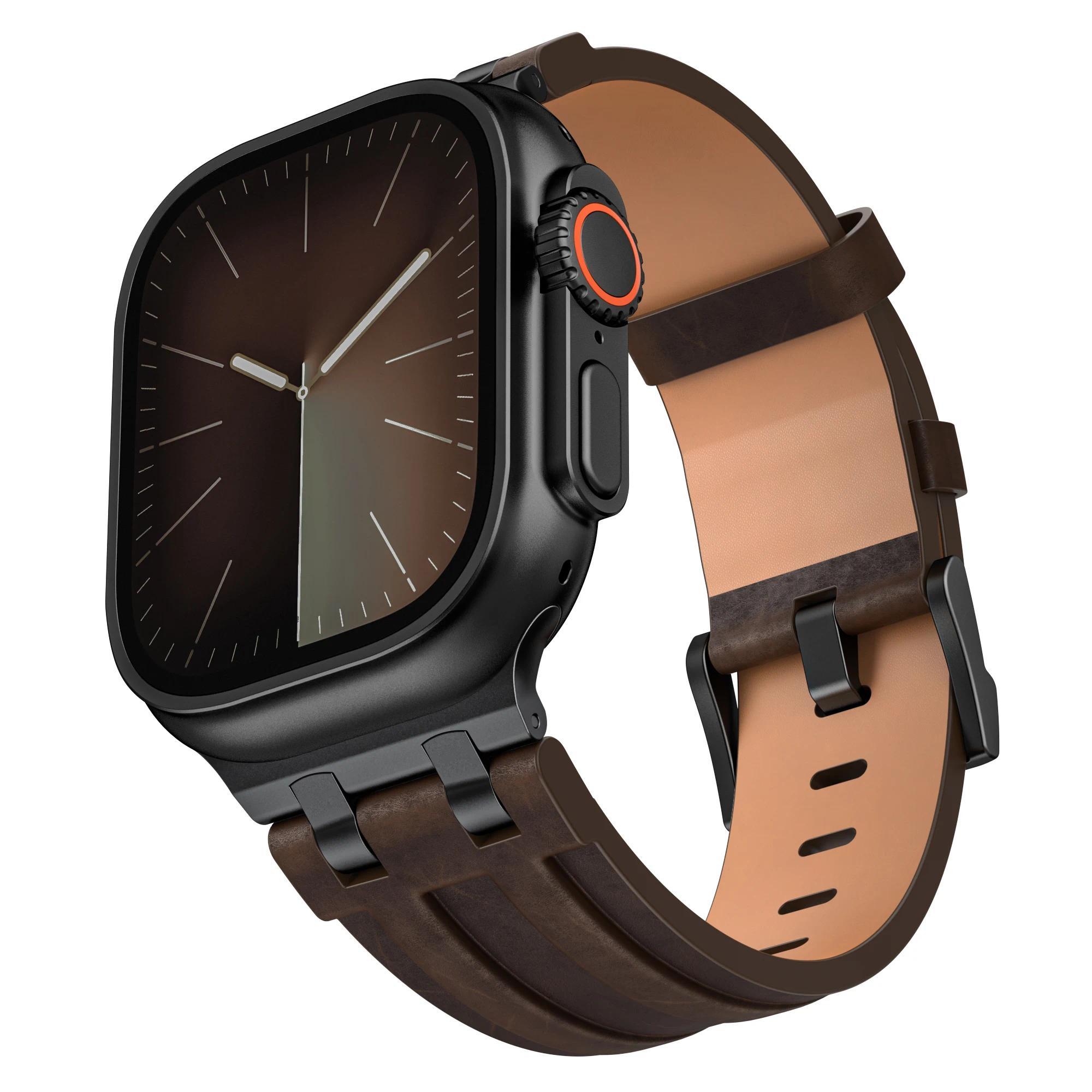 

Leather Watch Band for Apple Watch Strap 49mm 46mm 45mm 44mm Luxury Man Bracelet for iWatch Ultra 3 Series 11 10 9 8 7 6 SE Band 42 44 45 46 49mm