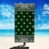 Monochrome Palm Beach Towel With Stylish Silhouette Design Soft Surface Non Skid Material For Beach Lounge Decoration