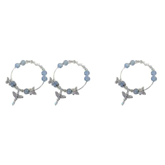 1/2Pcs Women Bracelet Burst Texture Fairy-Like Feeling Stacked Chinese Aesthetics Bracelet with Butterfly Pendant