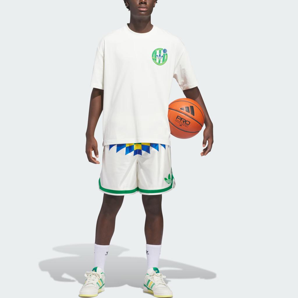 adidas Originals Basketball Crest Loose Fit Round Neck Sports Short Sleeve T-Shirt Unisex Tops KD3615