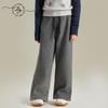 2025 Warm Children's Woolen Wide-Leg Pants: Loose, Thickened Autumn/Winter Long Trousers for Girls