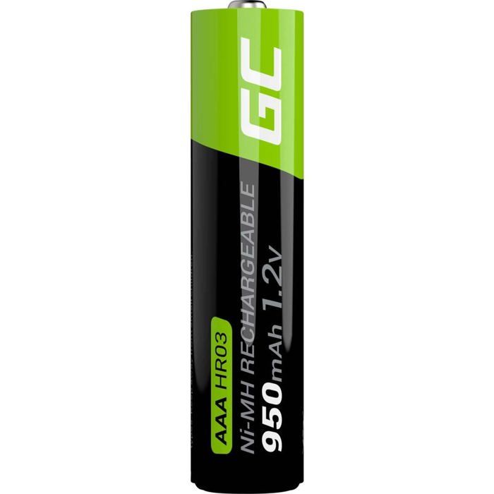 Green cell 950mah 1.2v lot de 4 piles rechargeables ni-mh type aaa, préchargée, haute capacité, hr03 pile, faible auto-décharge
