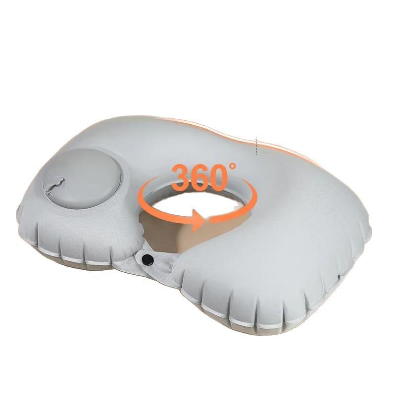 Inflatable U-shaped Neck Support Pillow for Travel - Portable and Press-type for Car & Airplane Comfort