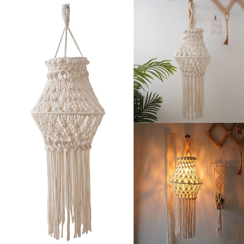 Handgefertigter gewebter Lampenschirm Lampenschirm Lichtabdeckung Homestay Dekorationen für Zimmer Schlafzimmer Wandteppiche Lampenschirm