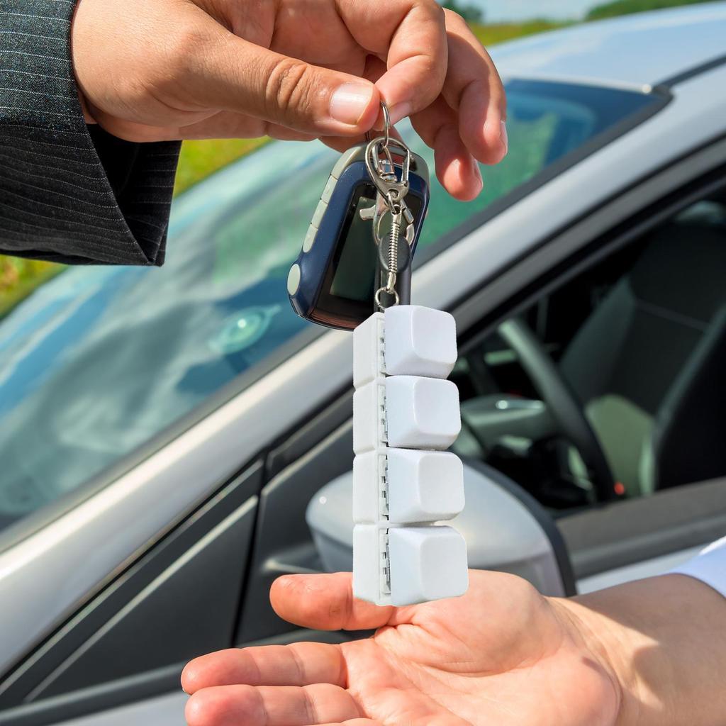 Keyboard Key Toy 4 Keys Button Keycap Fidget Keychain Keyboard Clicker Toy Stress Relief Keyboard Cube Toy for Adult Gifts