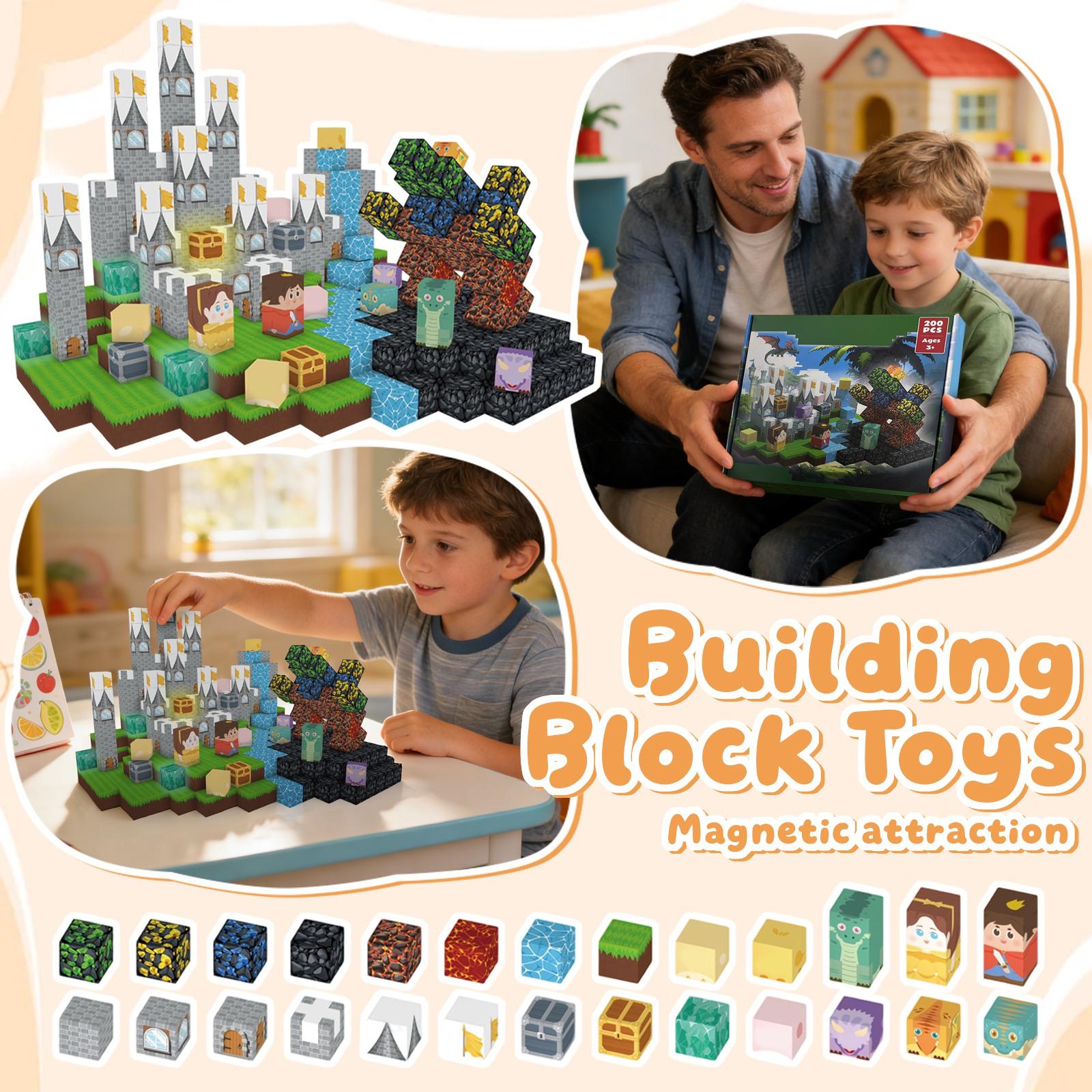 Magnetic Building Block Set, Magnetic  , Magnetic Sheets, Children S Diy Toys One Size