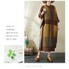 Summer New Temperament Literary Retro Printed Lapel Loose Large Size Vacation Dresses
