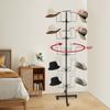 5 Tier Rotating Hat Rack Caps Holder Organizer Storage Stand for Wall Door Closet Black Modern Home Entryway Decor