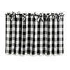 Küchenfenster Vorhänge Buffalo Check Schürze, Gerüschte Schürzen Gardine mit Spitzenbesatz und Schleifen, Polyester Baumwolle Lichtfilternd Stangentasche für Wohn