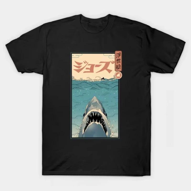 2026 Women T-Shirt Gothic Print Tshirt Men Harajuku Streetwear Top Shark Faces Classic Shirt Funny Sharks Marine Life Lover Gift