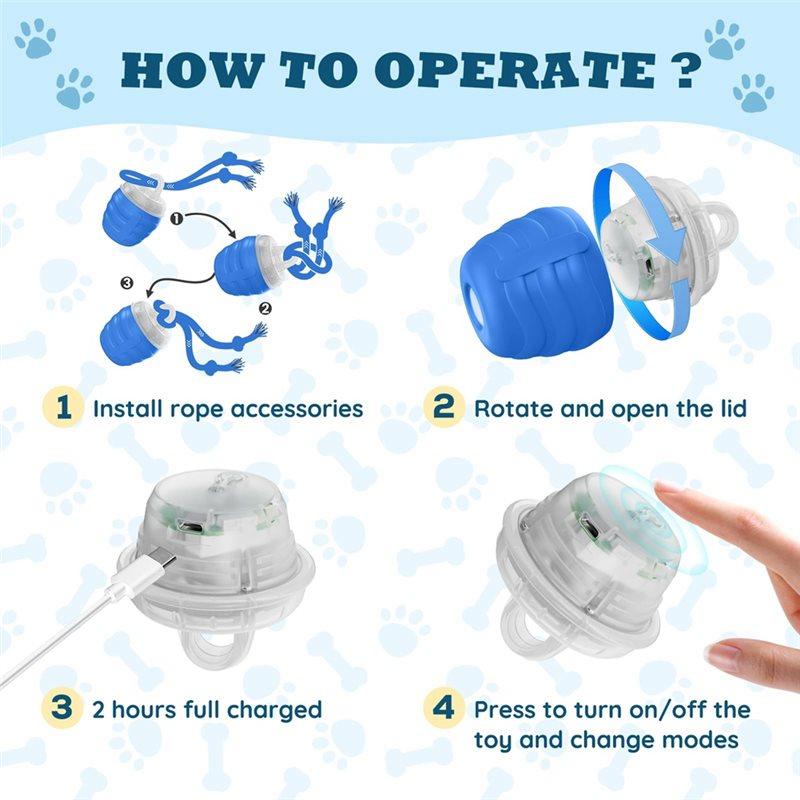 AS60-Interactive Dog - Motion Activated Balls For Medium/Large Dogs, Automatic Moving Dogs Ball For Boredom