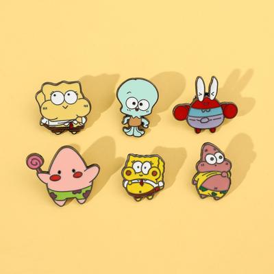 Kreslený Roztomilý Q Verze SpongeBob Hranatá Kalhoty Brož Hvězda Patrick Krab Šéf Chobotnice Bratr Slitina Odznak Taška