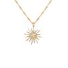 Fashion Metal Sun Moon Pendant Necklaces for Women Gold Color Elegant Zircon Geometric Star Choker Necklace Vintage Jewelry