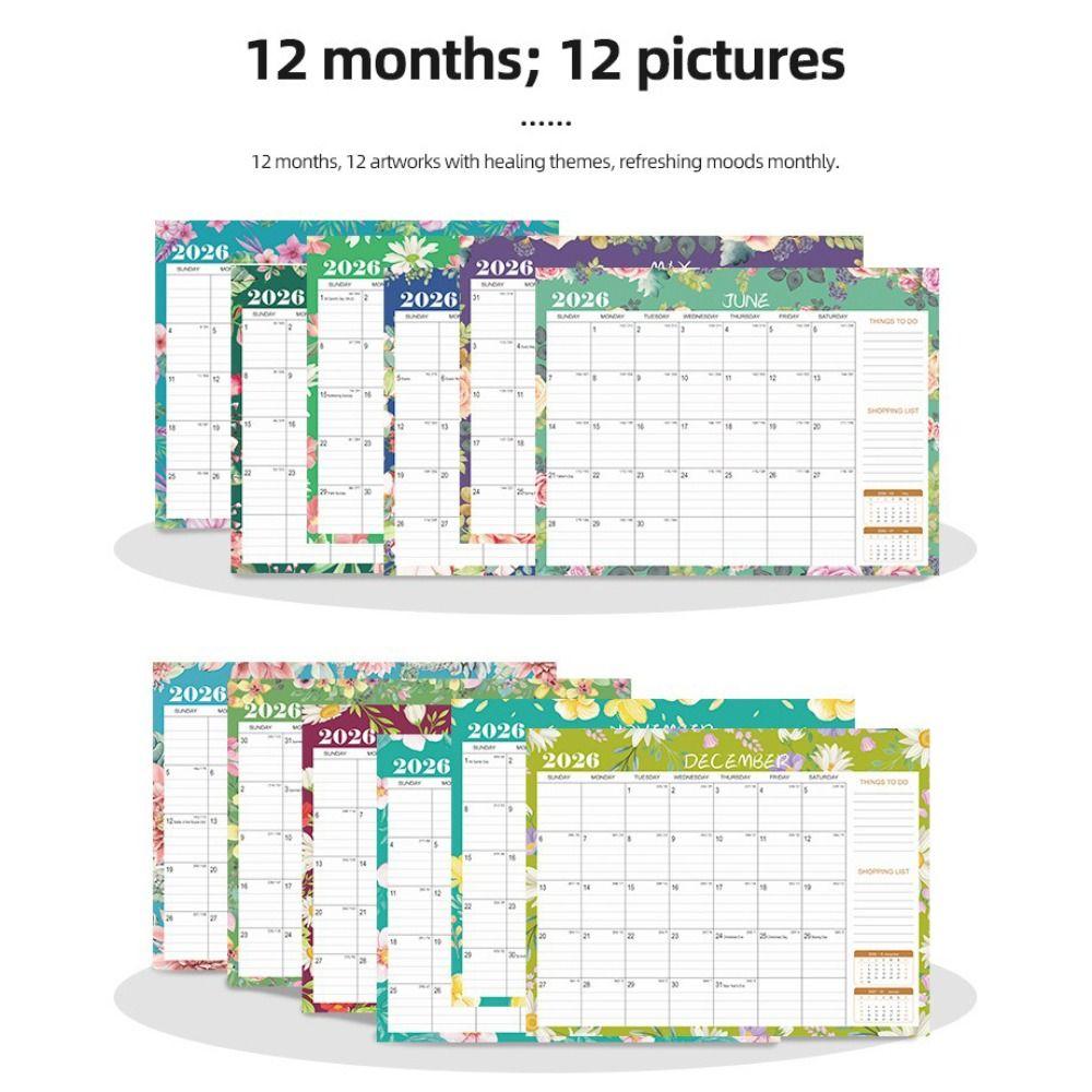 English Version 2026 Wall Calendar Large Date Blocks Wall Calendar Hanging Planner  Monthly Hanging