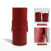 High-appearure-level PU leather makeup brush storage bucket with large capacity design, a desktop makeup storage tool