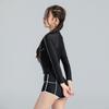 Womens Long Sleeve Rash Guard Swimsuit Set UV Protection Conservative Bikini Hot Swimming