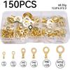 150pcs/set Round Terminal Block DJ431 O-type Lugs Terminals Cold-Pressed Connector Copper Tab Wiring Nose Combination Set