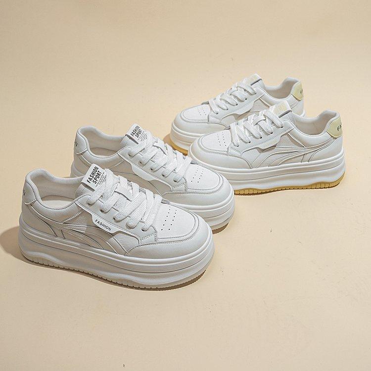 Little white shoes women's summer 2025 new versatile small man height increase breathable student leisure sports board shoes women's tide