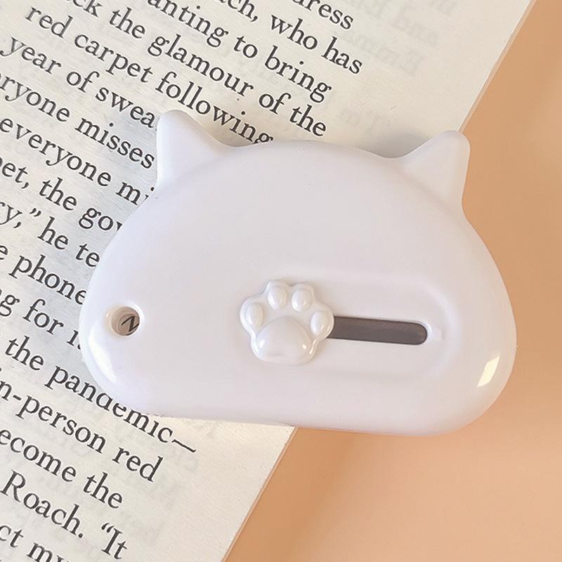 1 Piece Mini Cartoon Utility Knife Beige Coffee Color Bear Cat Paw Rabbit Box Cutter for Student Potable Scrapbook Paper Cutter
