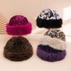 Winter Fleece Leopard Print Mongolian Hat,personality Fashionable Warm and Soft,women's Autumn Winter Fisherman Hat for Holiday