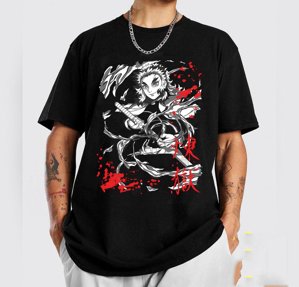 Demon Slayer Shirt  Anime Devil Tshirt SpringSummer New Style Mens Casual Suitable for Both Men and Women